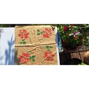 Tinted Stamped For Embroidery Scarf Rose's Vintage